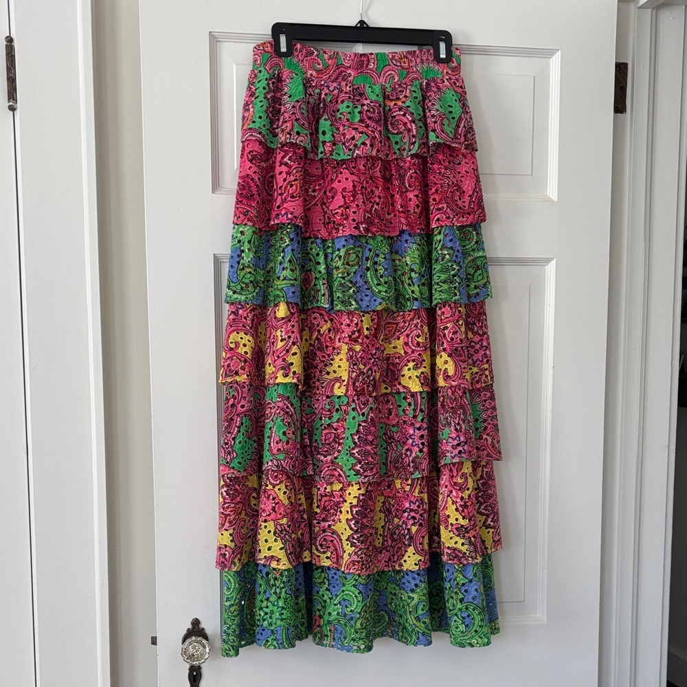 Alice + Olivia Vibrant Paisley Maxi Skirt